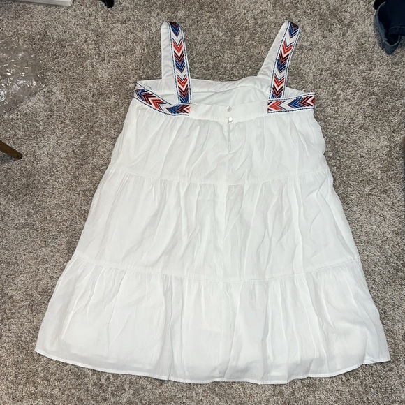 Blue Rain Tiered Square Neck Embroidered Midi Dress Size Medium - Picture 3 of 6